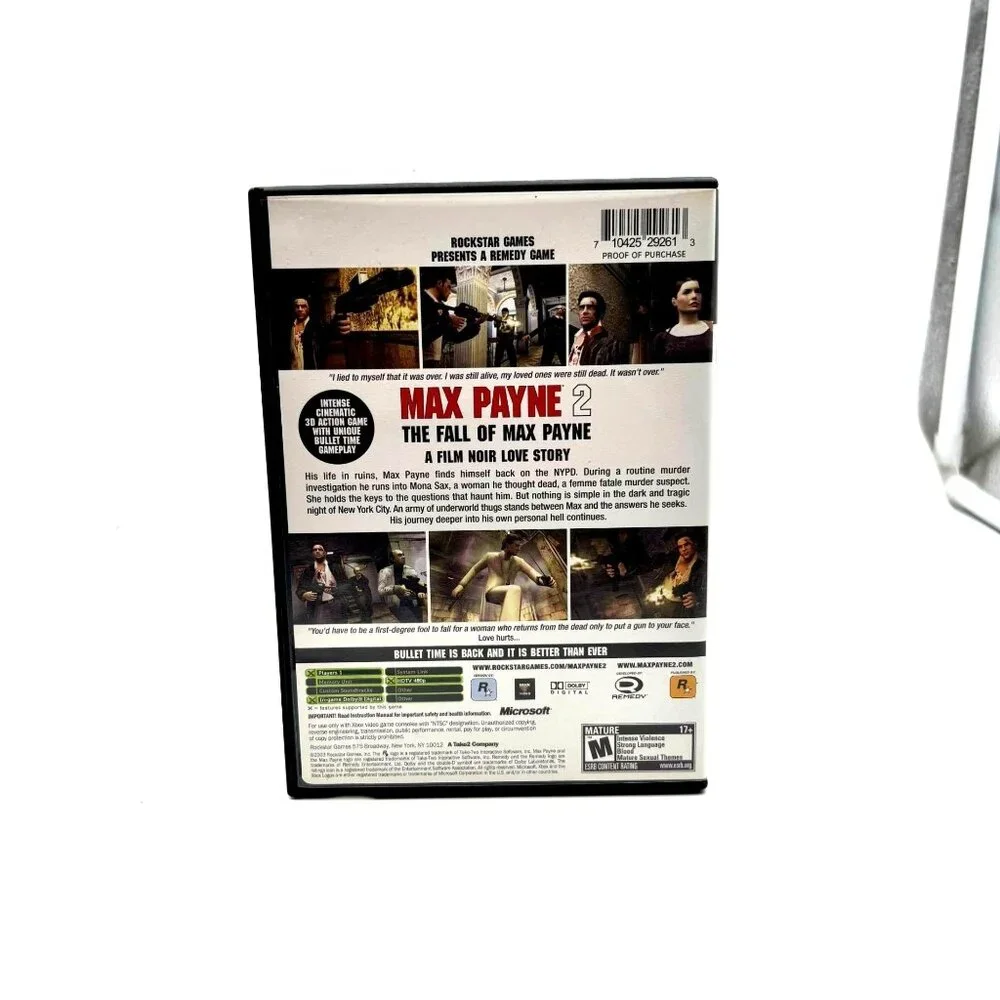 Max Payne 2: The Fall Of Max Payne Xbox Game Complete Rockstar Remedy
